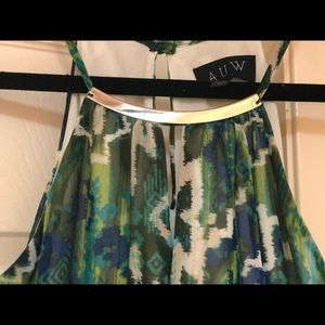 Green long summer dress